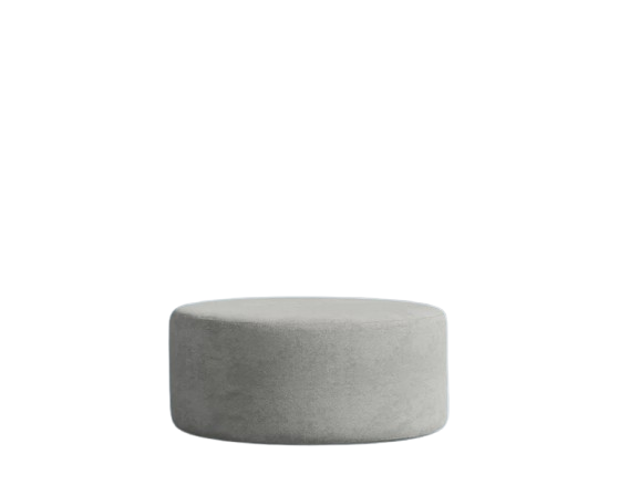 Platinum Grey Round Pouf Ottoman