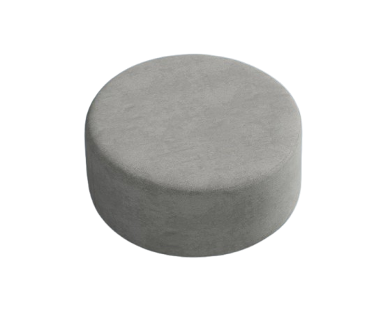 Platinum Grey Round Pouf Ottoman