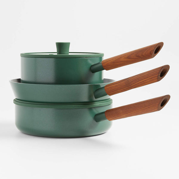 Monterey Cypress Green 5-Piece Non-Stick Ceramic Cookware Set