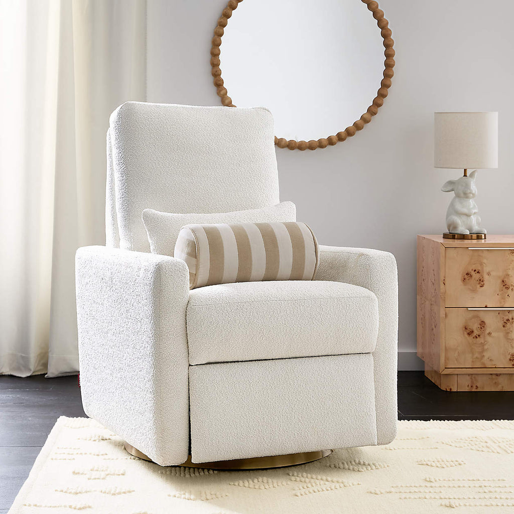 Matera Cream Boucle Nursery Swivel Power Recliner Chair