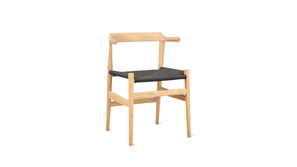 Tuck In Dining Chair White Ash, Black Papercord Seat