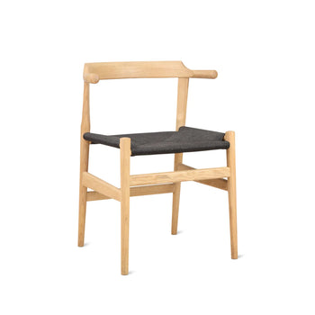 Tuck In Dining Chair White Ash, Black Papercord Seat