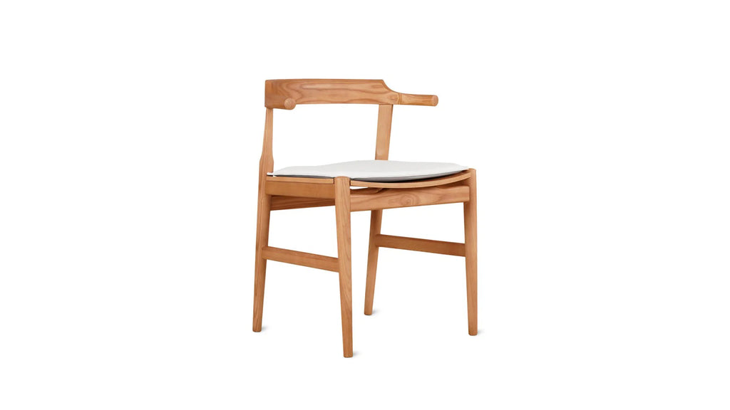 Oak Dining Chair with White Cushion