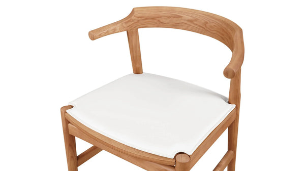 Oak Dining Chair with White Cushion