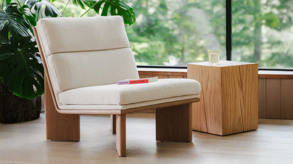 Angled Herringbone Lounge Chair Oak