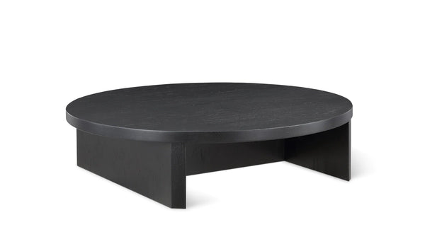 Round Black Oak Coffee Table (Minor Damage)