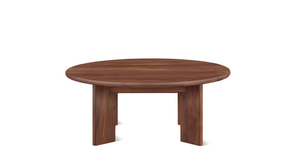 Angled Round Coffee Table Walnut