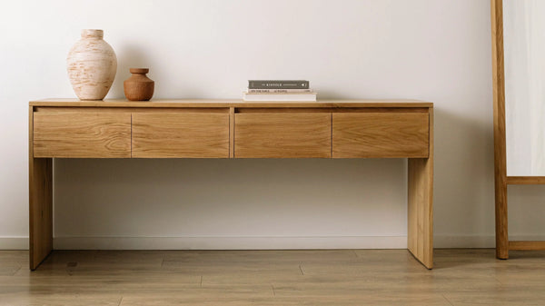 Every Console, 4 Drawer - Oak