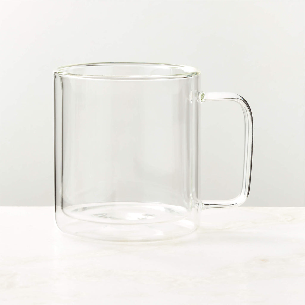 Cantina Clear Double Wall Glass Coffee Mug 15oz