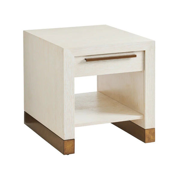 Carmel Solid Wood Sled End Table with Storage