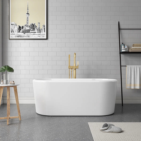Caserta 59.1'' x 27.6'' Freestanding Soaking Acrylic Bathtub