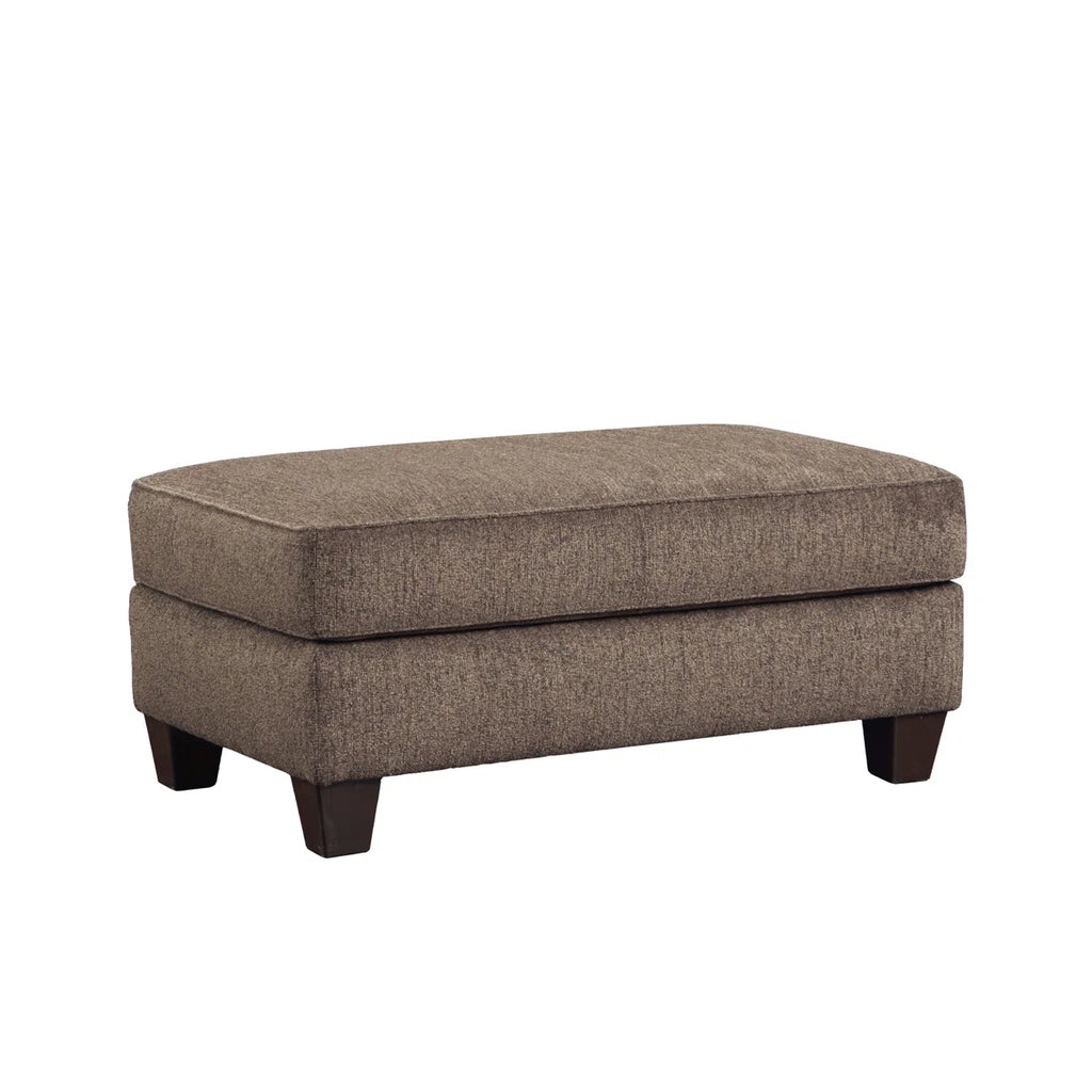 Febe Chenille Upholstered Brown Ottoman