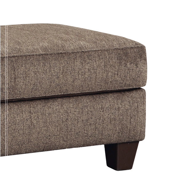 Febe Chenille Upholstered Brown Ottoman
