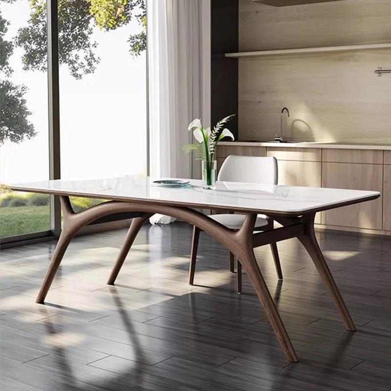 Cortes 62.9" Dining Table Sintered Stone & Walnut