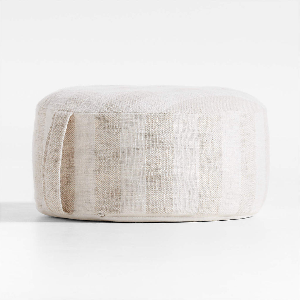 Cove Stone Tan Striped Organic Cotton Kids Floor Cushion