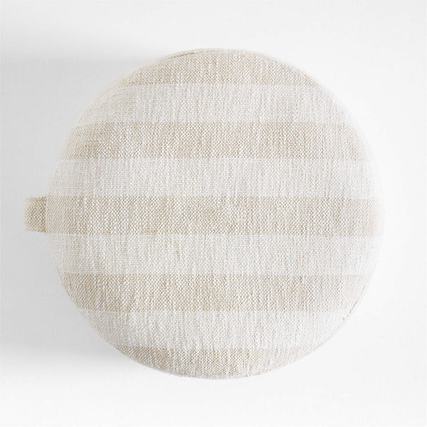 Cove Stone Tan Striped Organic Cotton Kids Floor Cushion
