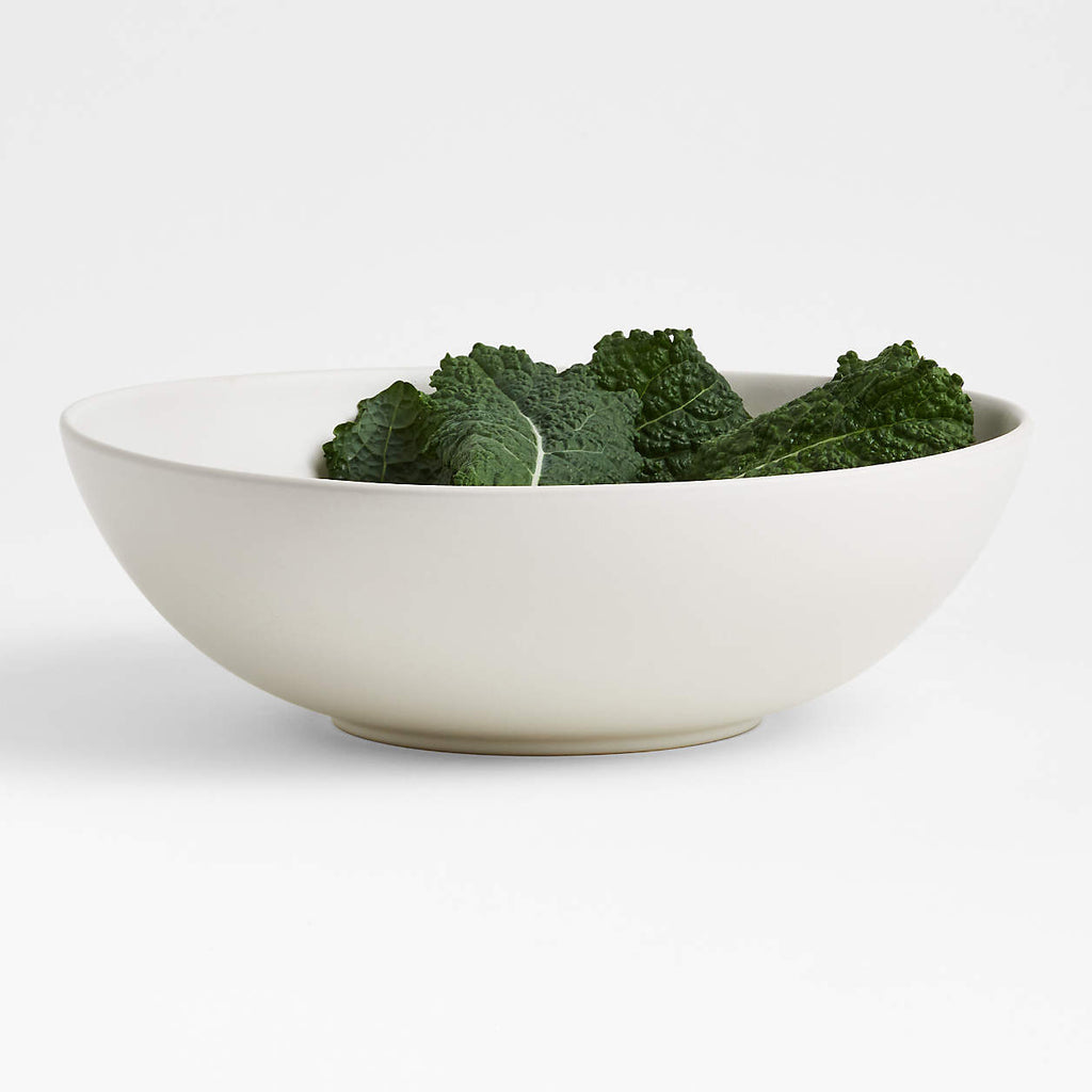 Craft Linen Cream Large Stoneware Serving Bowl