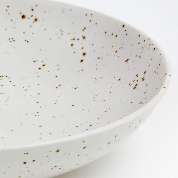 Craft Speckled White Stoneware Low Bowl