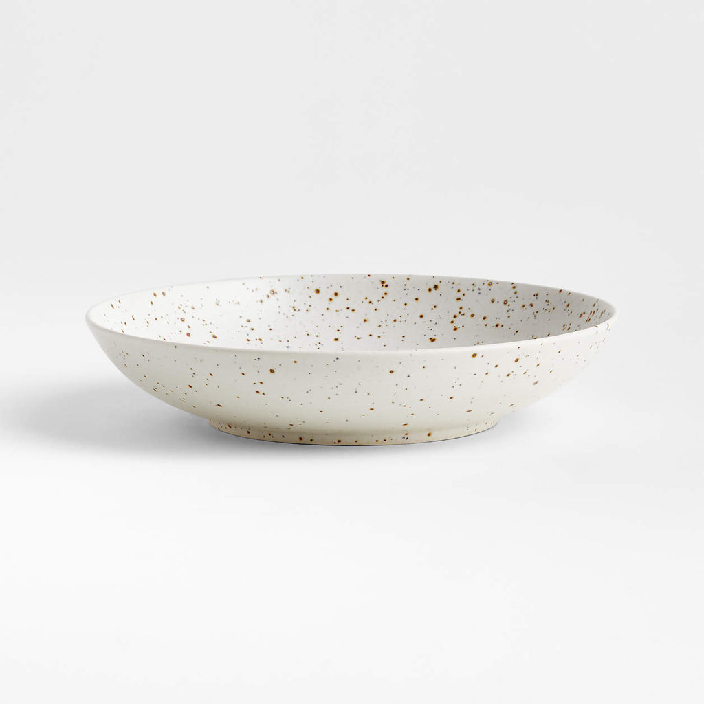 Craft Speckled White Stoneware Low Bowl