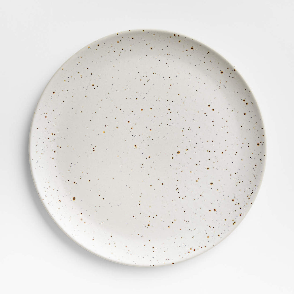 Craft Speckled White Stoneware Flat Dinner Plate