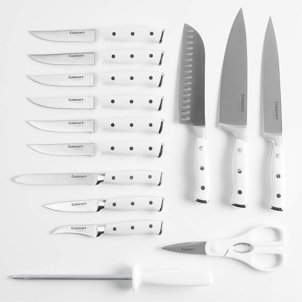 Cuisinart ® Classic ® White Triple-Rivet 15-Piece Knife Block Set