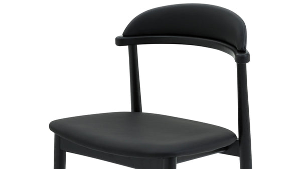 Count Armless Black Oak Dining Chair (Set of 2)