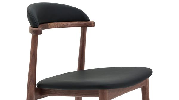 Walnut & Black Armless Dining Chair  (Set of 2)