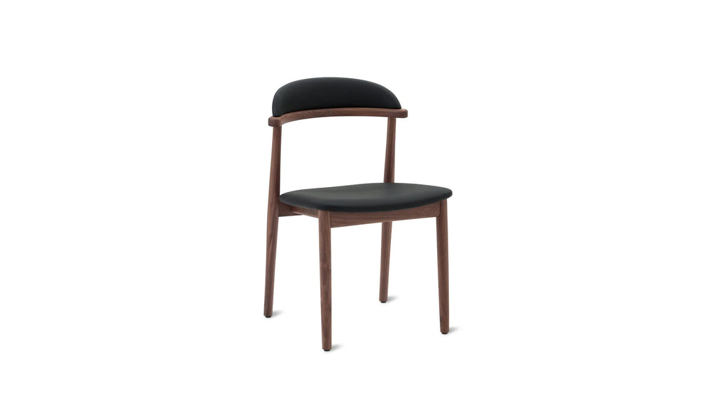 Walnut & Black Armless Dining Chair  (Set of 2)