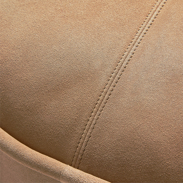 Dacre Round Light Brown Suede Throw Pillow 16