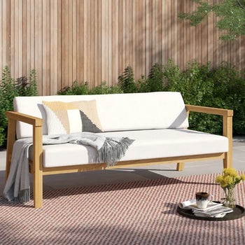 Dornburg 70.5'' Wide Outdoor Teak Patio Sofa with Cushions