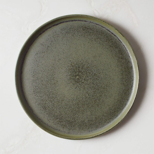 Drift Green Dinner Plate with Reactive Glaze