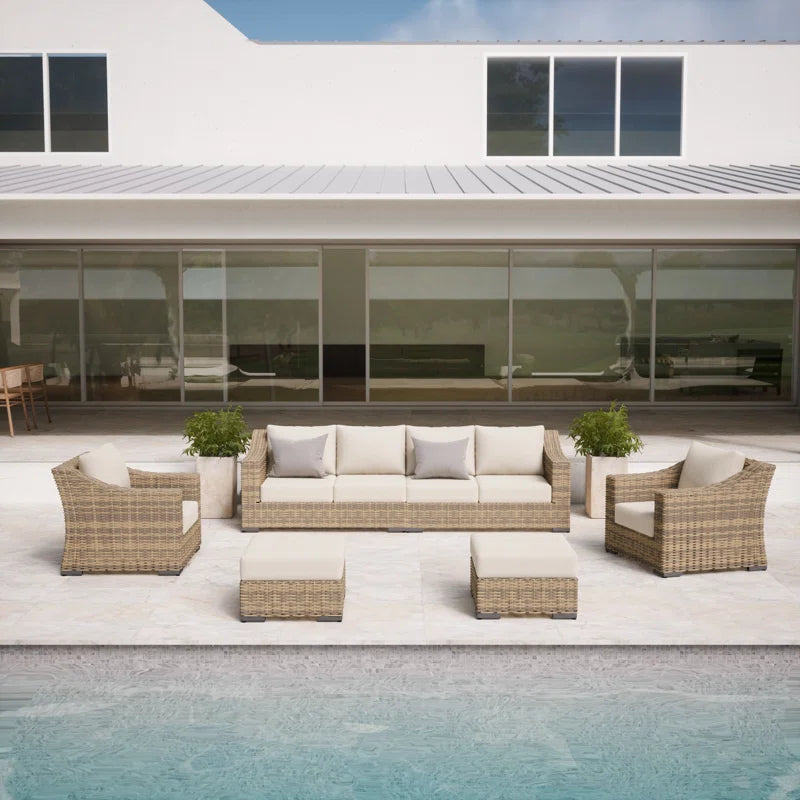 Eloisa 6- Piece Sofa Seating Group with Cushions Tan