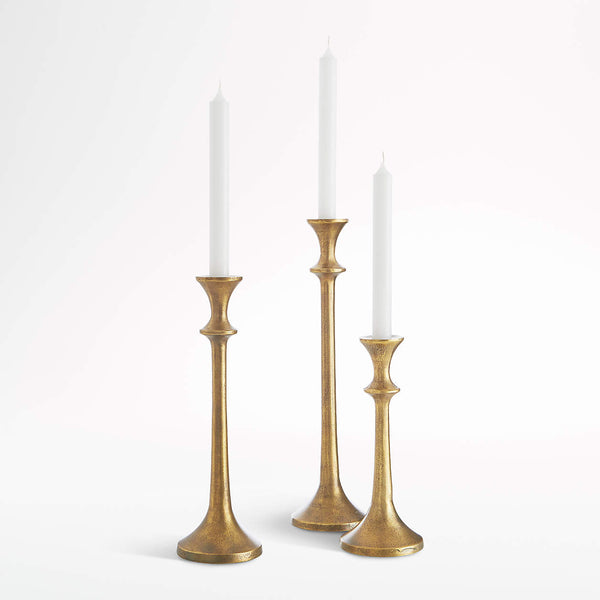 Emmett Antique Brass Taper Candle Holder 14.5