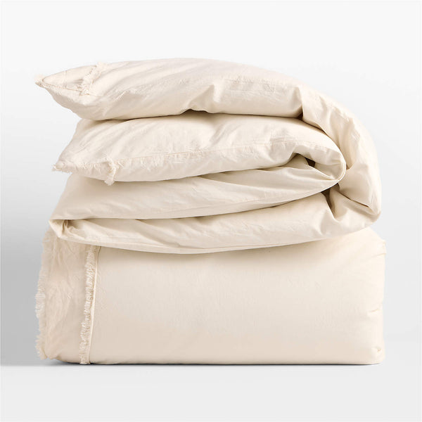 Favorite Washed Organic Cotton Undyed Eyelash King Duvet Cover