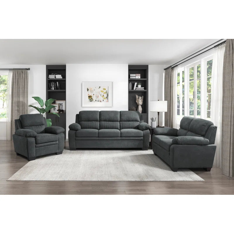 Firdavs Upholstered Sofa 3-Piece Set Dark Grey