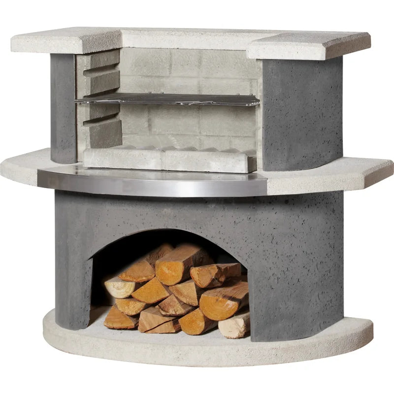 Outdoor Concrete BBQ Fire Pit 36.6"H Stockholm
