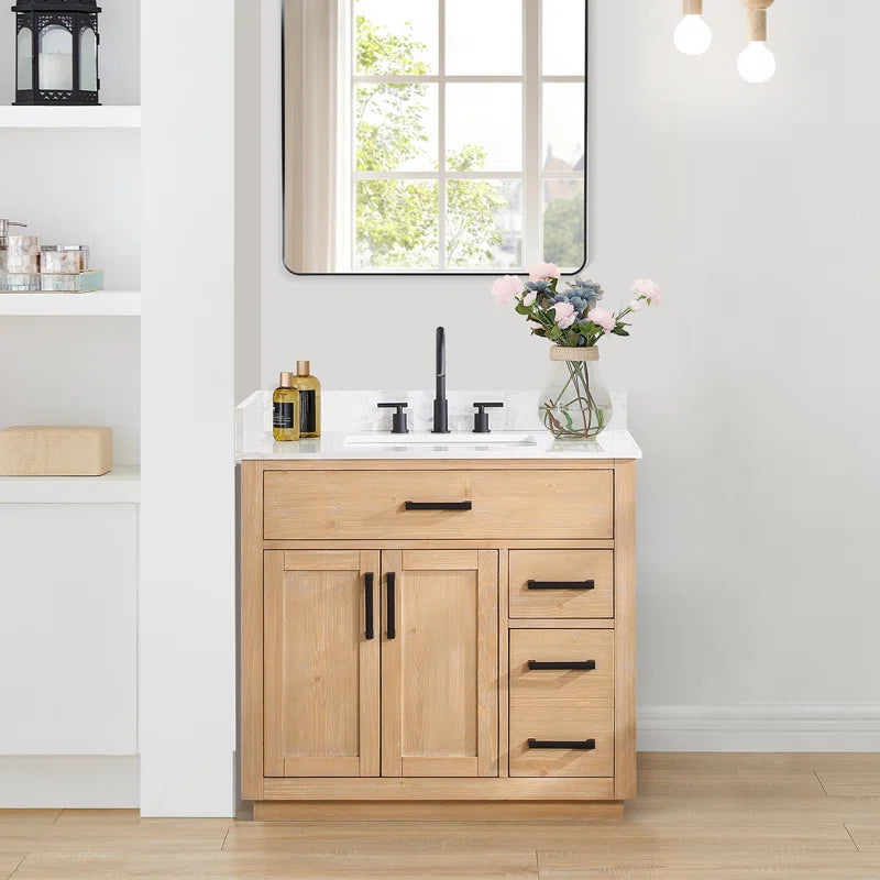 Gavino 36" Single Bathroom Vanity with Stone Top