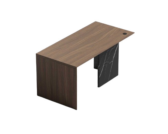 Mira 88" Desk – Walnut Top + Ceramic Black Base