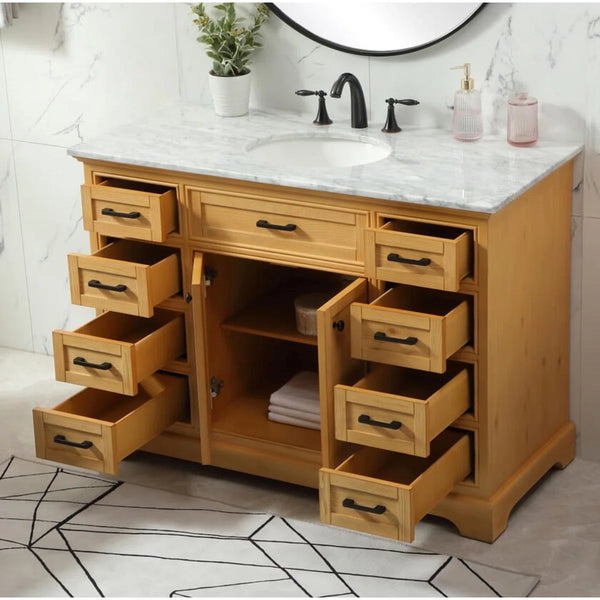 Hermes 48'' Single Bathroom Vanity with Marble Top