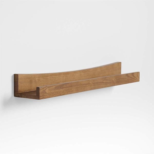 Hampshire Natural Brown Wood Kids Book Ledge Shelf