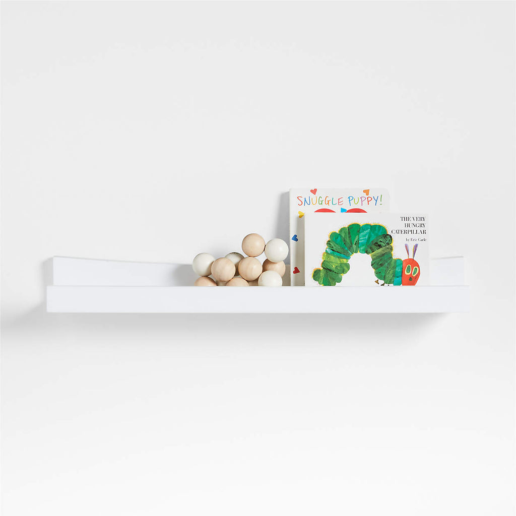Hampshire White Wood Kids Book Ledge Shelf