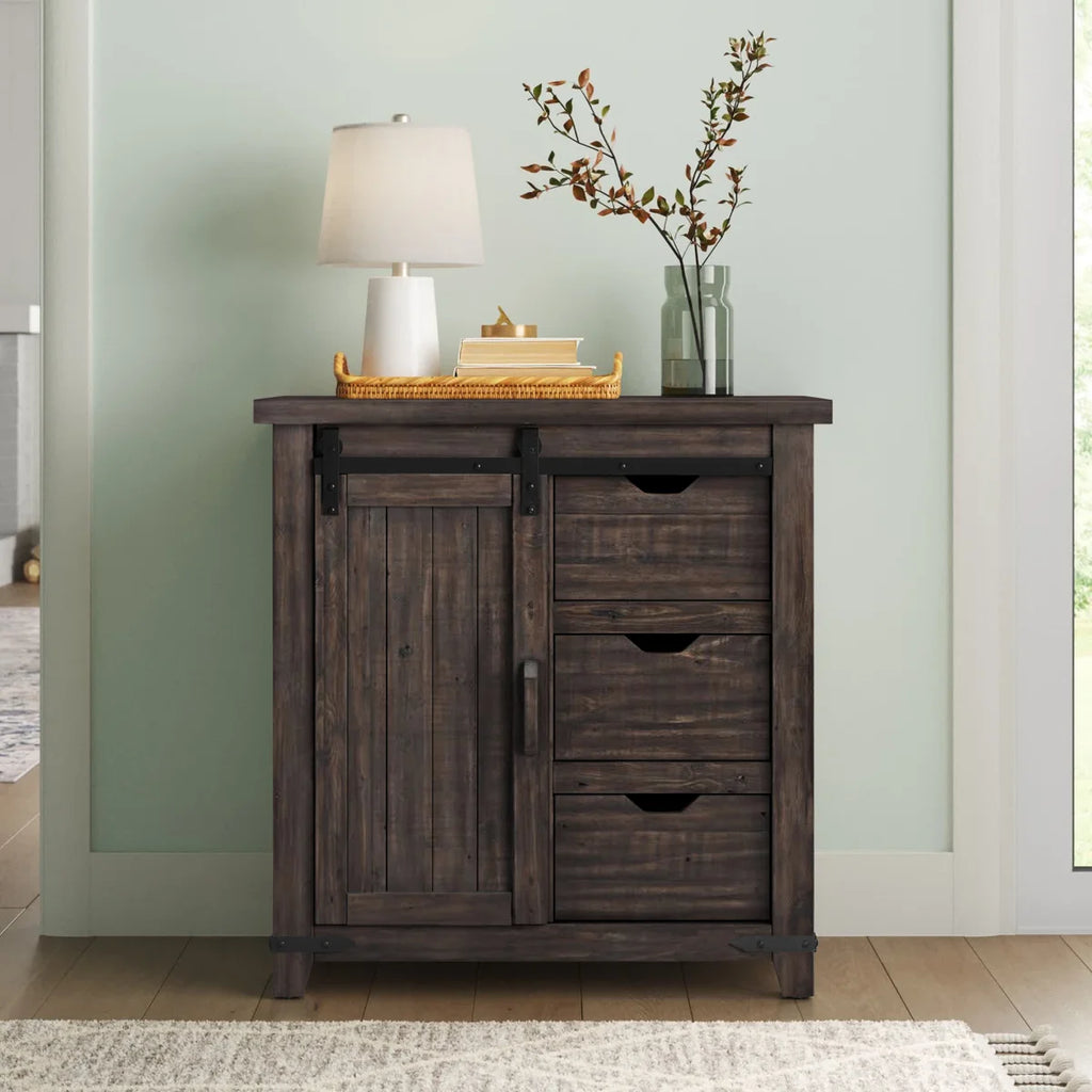 Hemsworth Accent Cabinet Solid Wood Brown