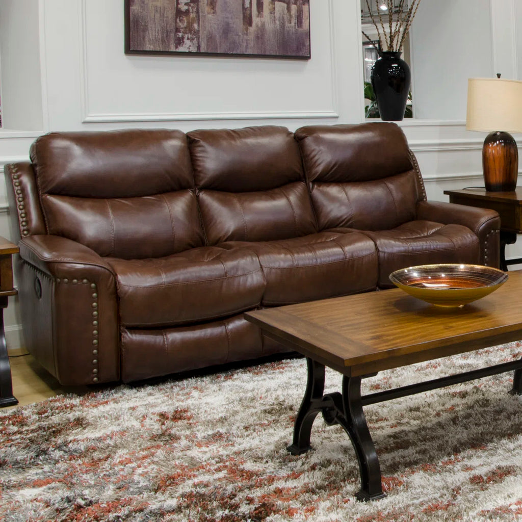 Hildi Top Grain Italian Leather Power Reclining Sofa with USB Charging Ports