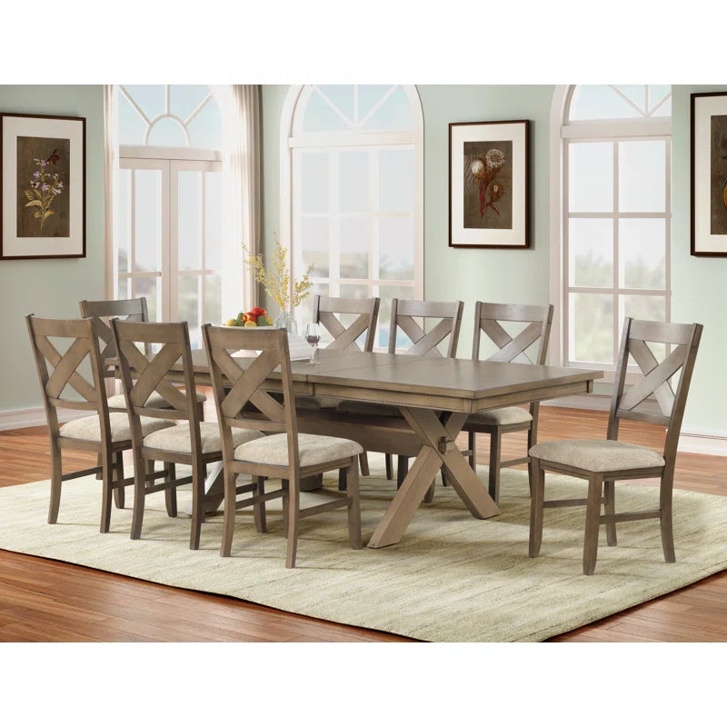 Hollysr 8 - Piece Extendable Trestle Dining Set