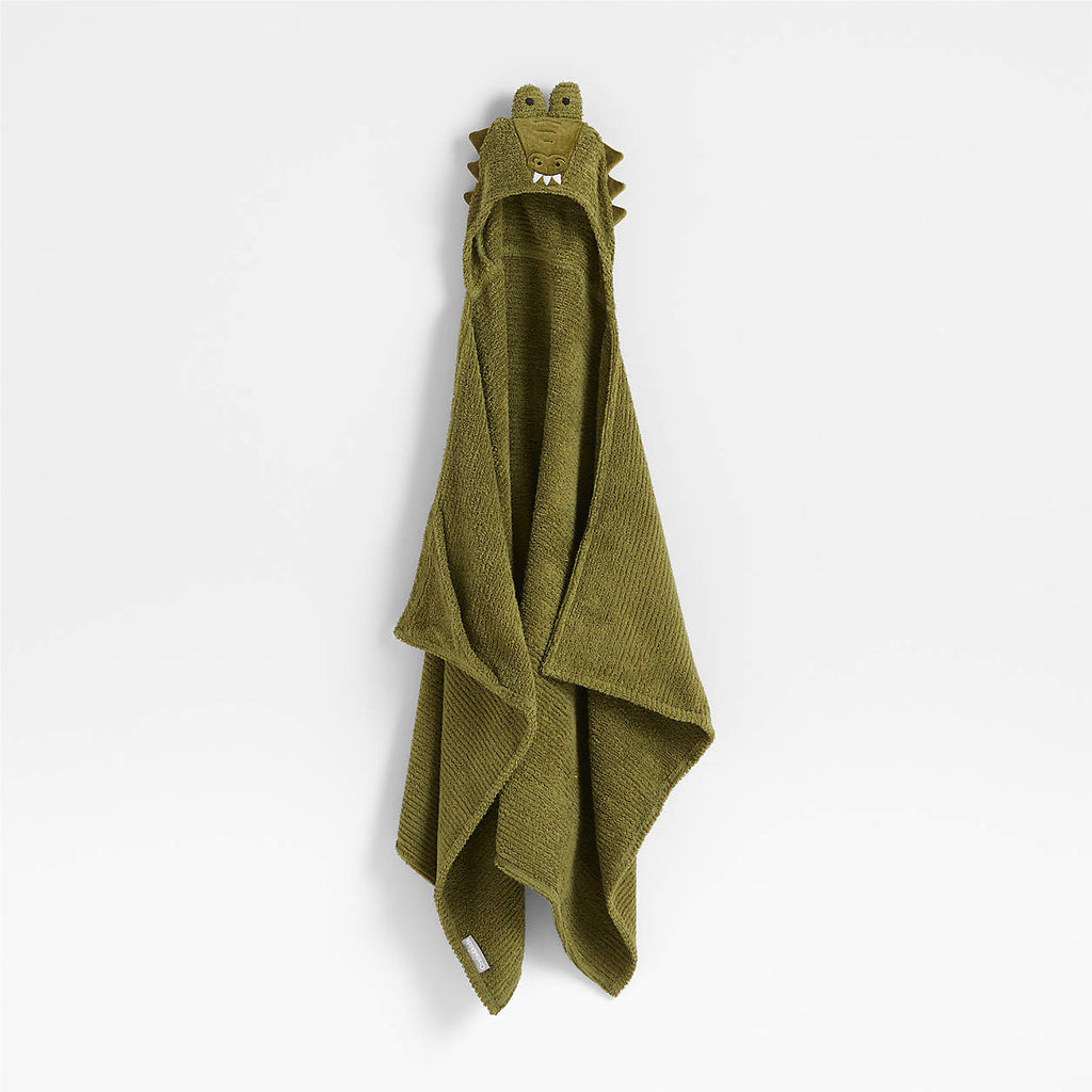 Crocodile 100% Organic Cotton Hooded Kids Towel