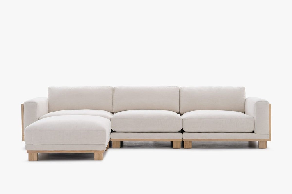 Maui 4-Piece Modular Sofa & Ottoman Ivory