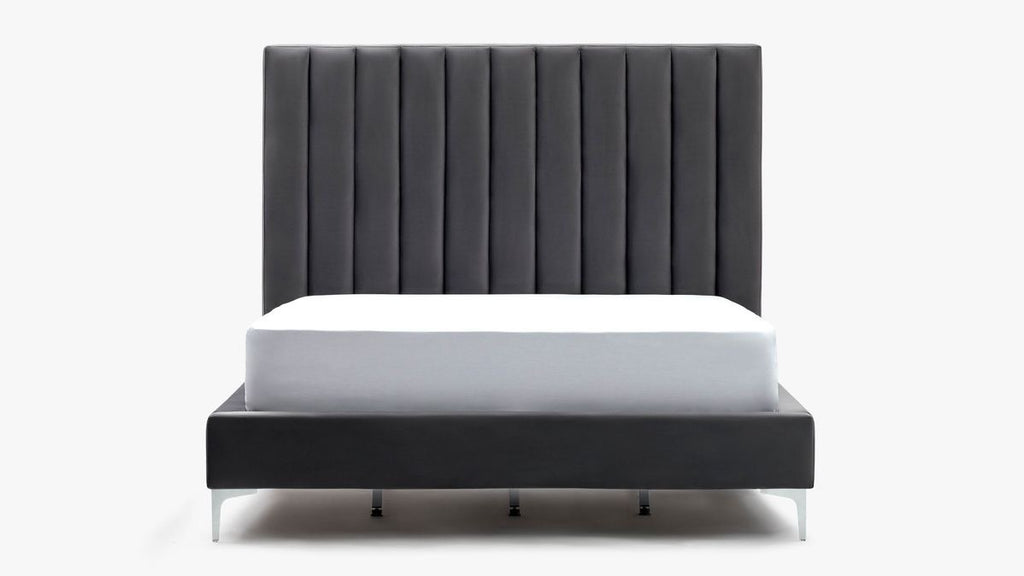 Parker King Bed Velvet Slate