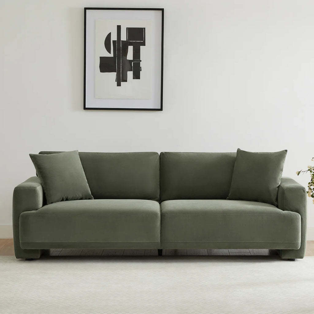 Ives 90" Deep Sofa Soren Olivine Performance Velvet