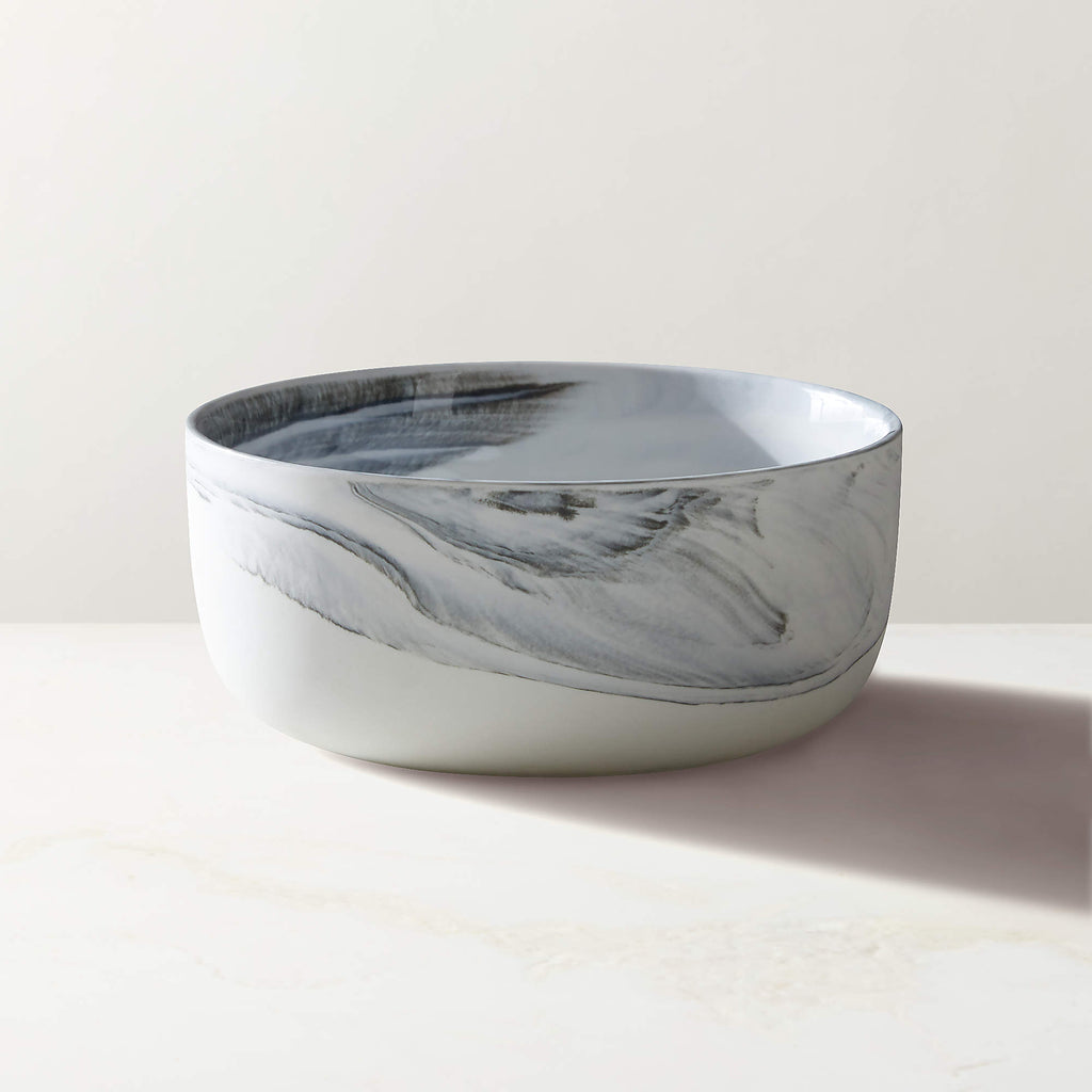 Swirl Black and White Soup Bowl