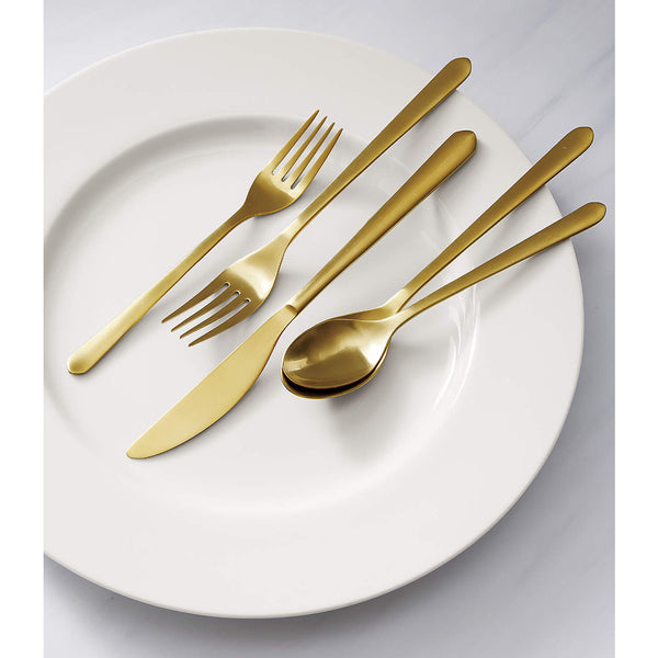 Jasper Satin Gold 20-Piece Flatware Set